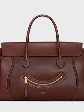 Celine smile burgundy leather luggage bag